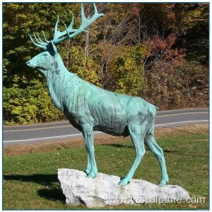 Outdoor Antique Life Size Bronze Elk Sculpture for Garden decoration